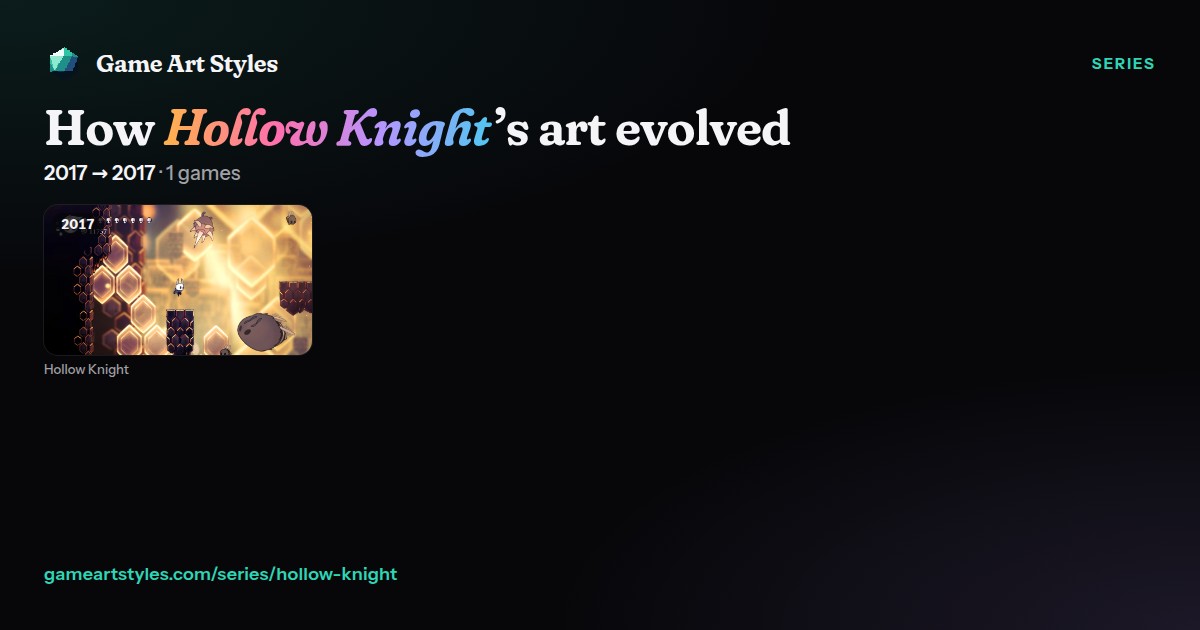 Hollow Knight art evolution poster, 2017 to 2017
