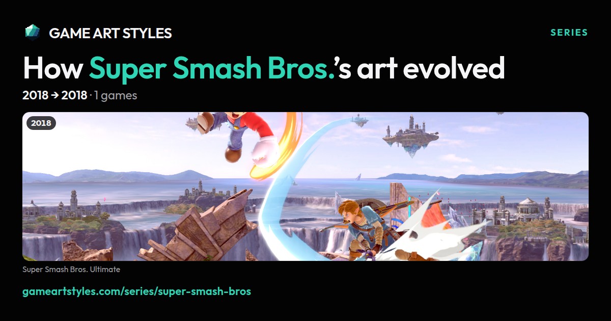Super Smash Bros. art evolution poster, 2018 to 2018