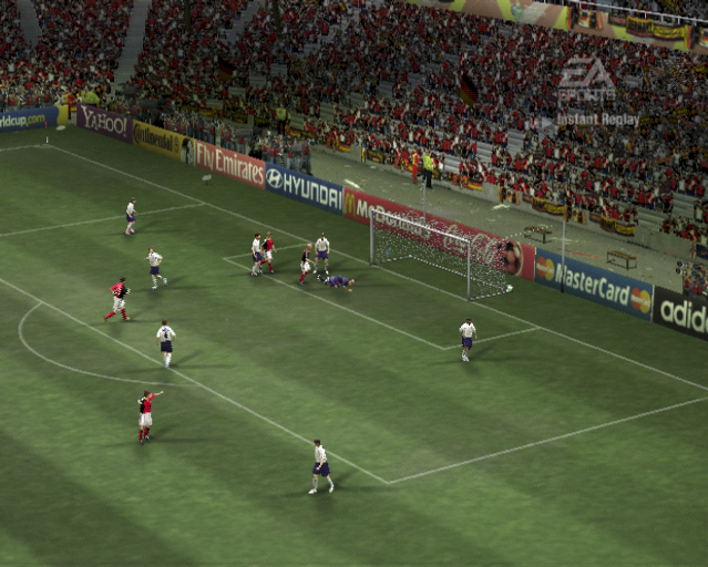 2006 FIFA World Cup screenshot: realistic, three-quarter, no outlines, soft gradient (environment, combat)