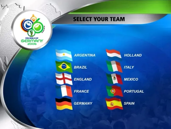2006 FIFA World Cup screenshot: realistic, three-quarter, no outlines, soft gradient (ui / menu)