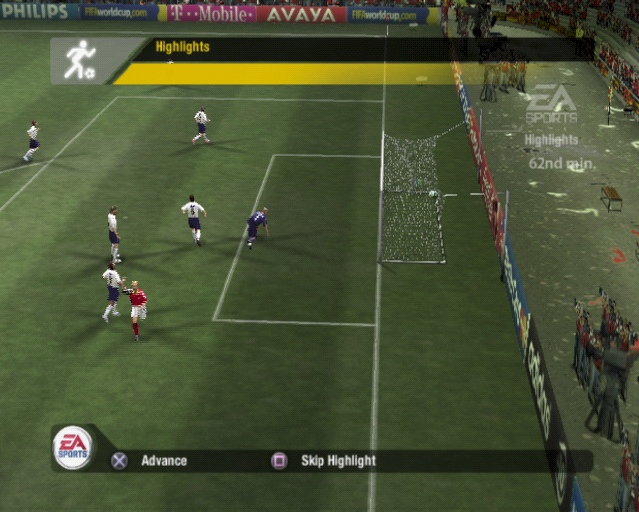 2006 FIFA World Cup screenshot: realistic, three-quarter, no outlines, soft gradient (environment, combat, ui / menu)