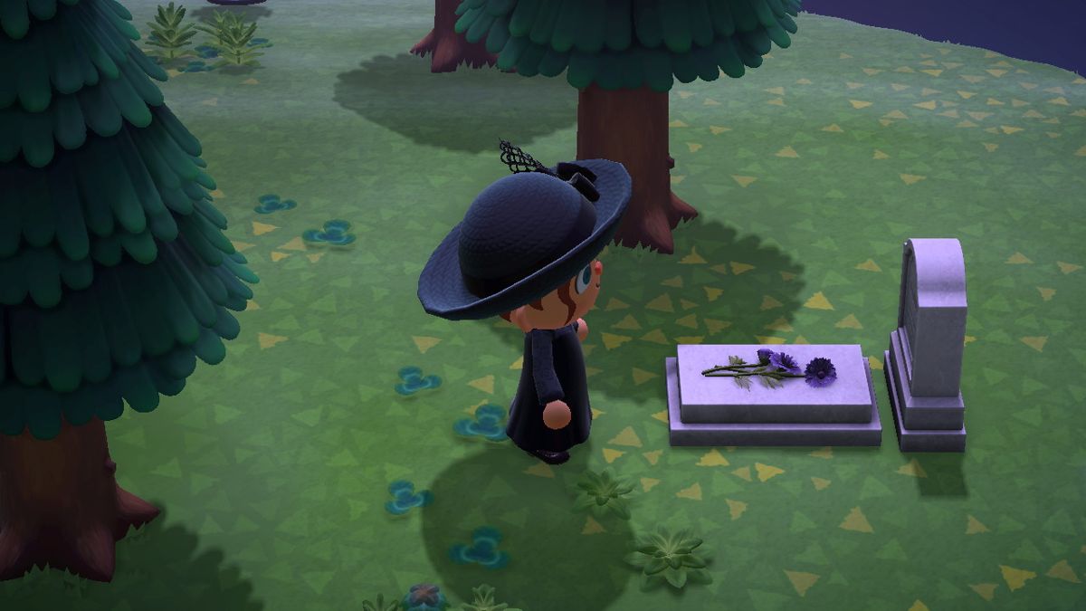 Animal Crossing: New Horizons screenshot: stylized 3d, third-person, three-quarter, no outlines, soft gradient (environment, character)