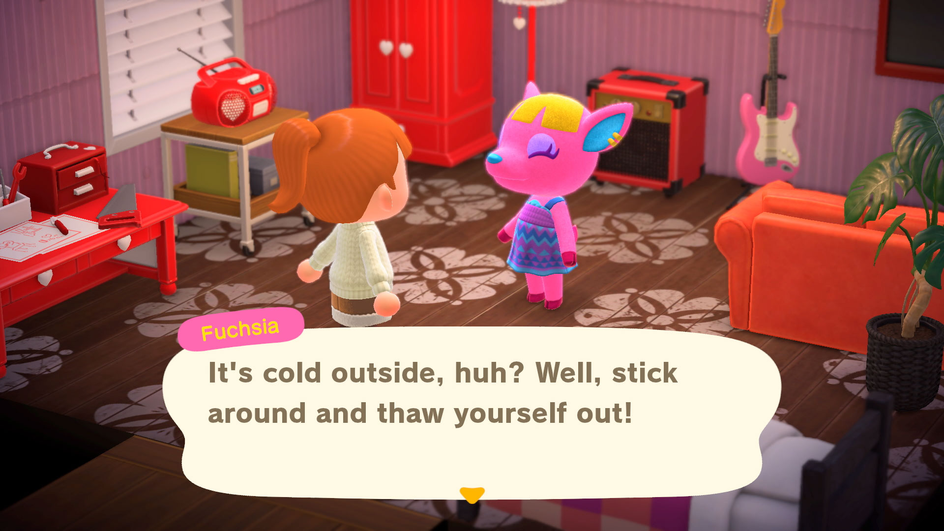 Animal Crossing: New Horizons screenshot: stylized 3d, third-person, three-quarter, no outlines, soft gradient (environment, character, cutscene)