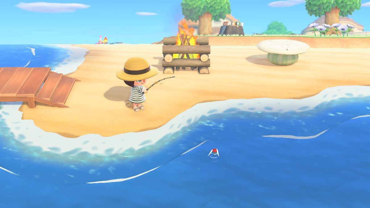 Animal Crossing: New Horizons screenshot: stylized 3d, third-person, three-quarter, no outlines, soft gradient (environment)