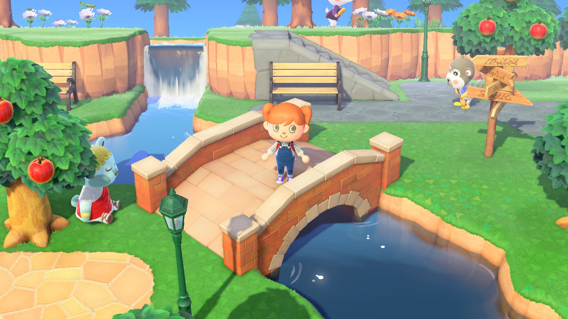 Animal Crossing: New Horizons screenshot: stylized 3d, third-person, three-quarter, no outlines, soft gradient (environment, character)