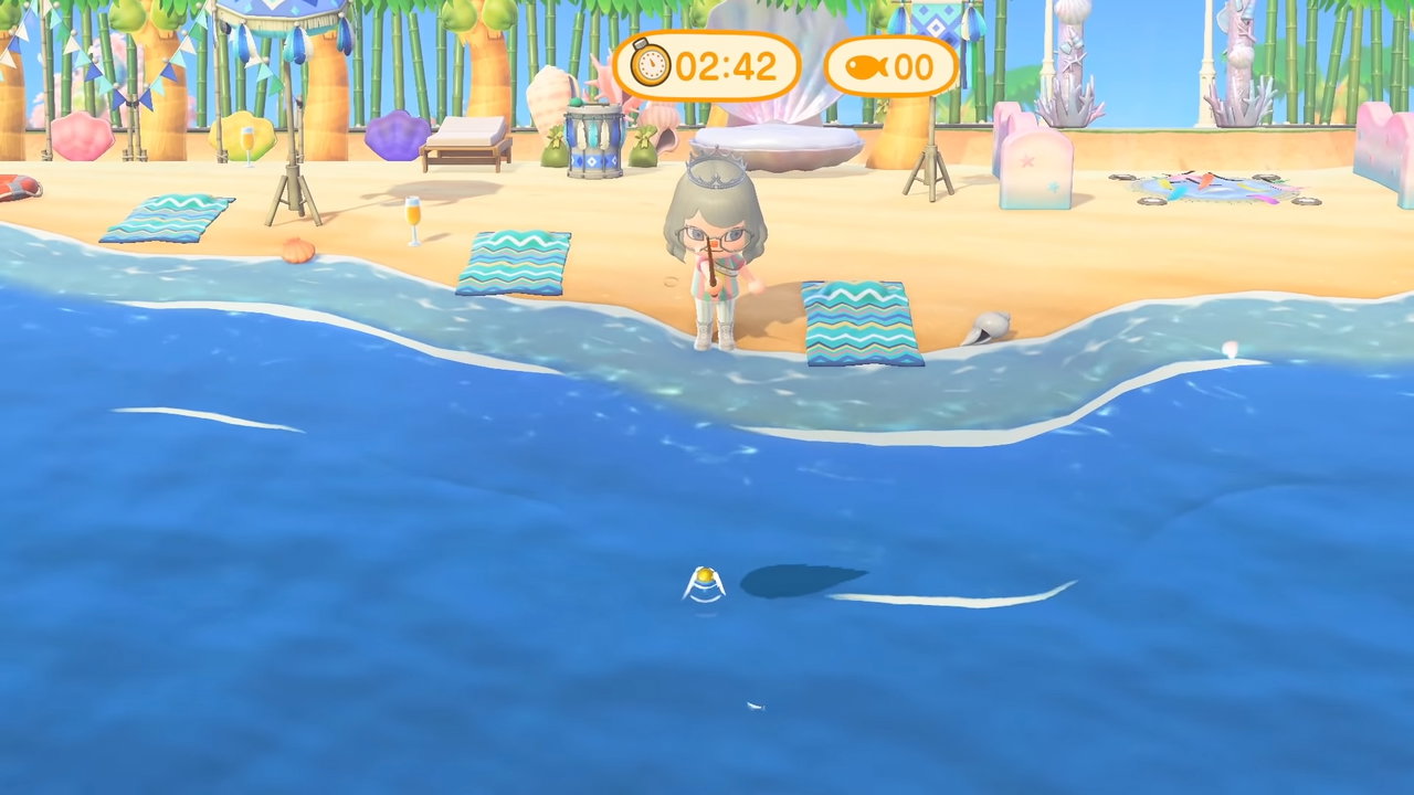 Animal Crossing: New Horizons screenshot: stylized 3d, third-person, three-quarter, no outlines, soft gradient (environment)