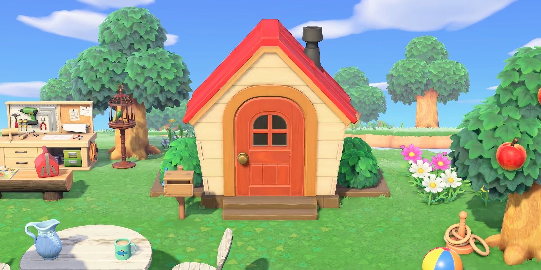 Animal Crossing: New Horizons screenshot: stylized 3d, third-person, three-quarter, no outlines, soft gradient (environment)