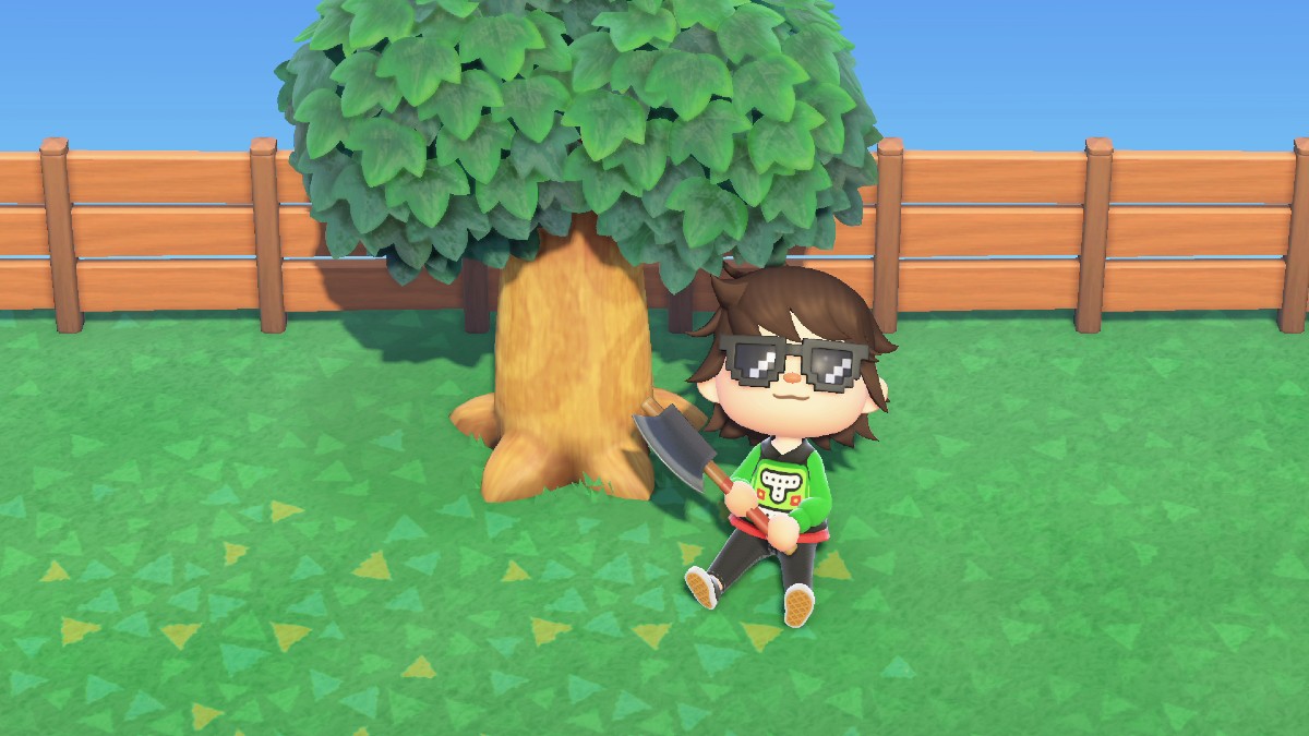 Animal Crossing: New Horizons screenshot: stylized 3d, third-person, three-quarter, no outlines, soft gradient (environment, character)