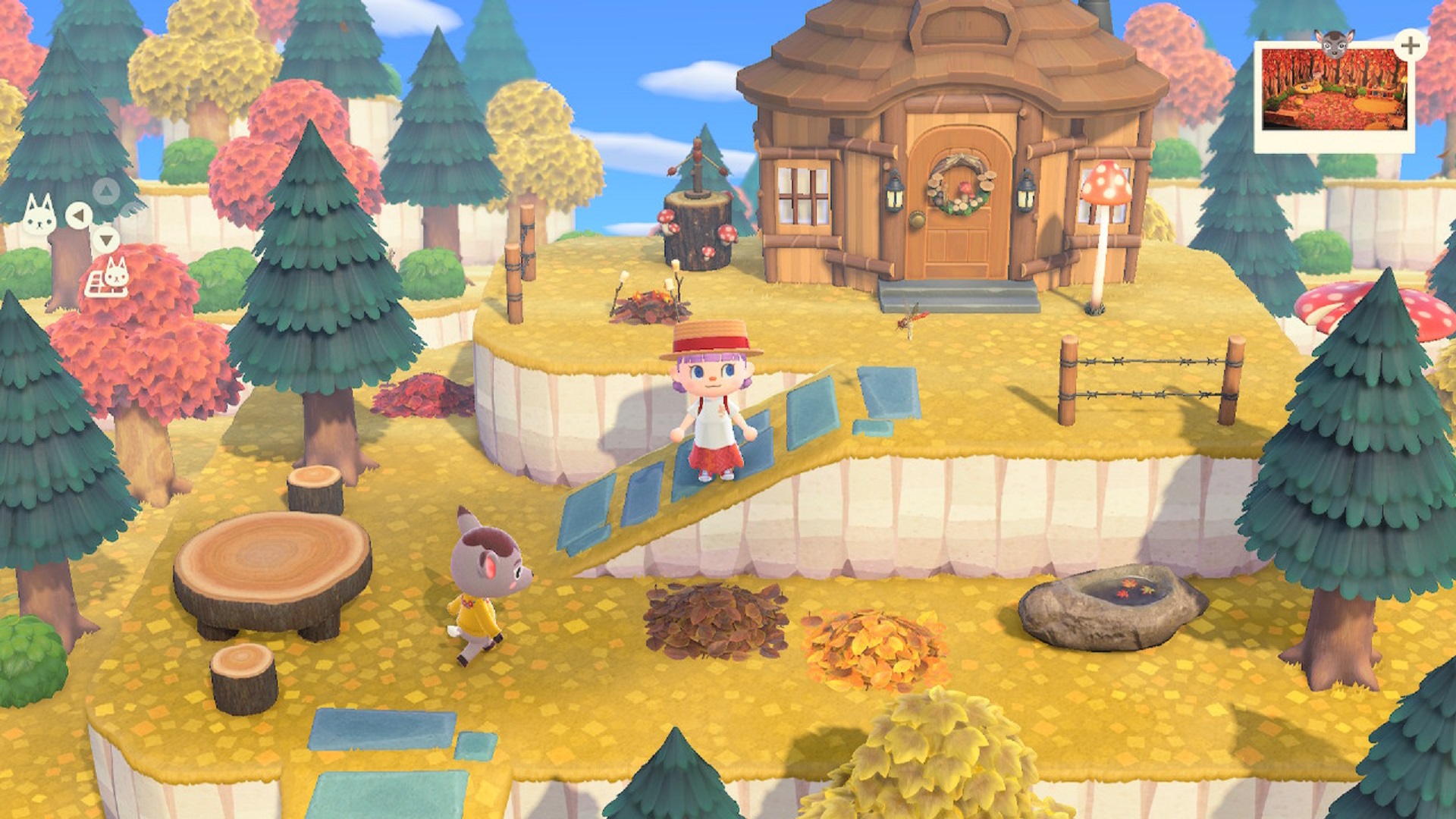 Animal Crossing: New Horizons screenshot: stylized 3d, third-person, three-quarter, no outlines, soft gradient (environment, ui / menu)