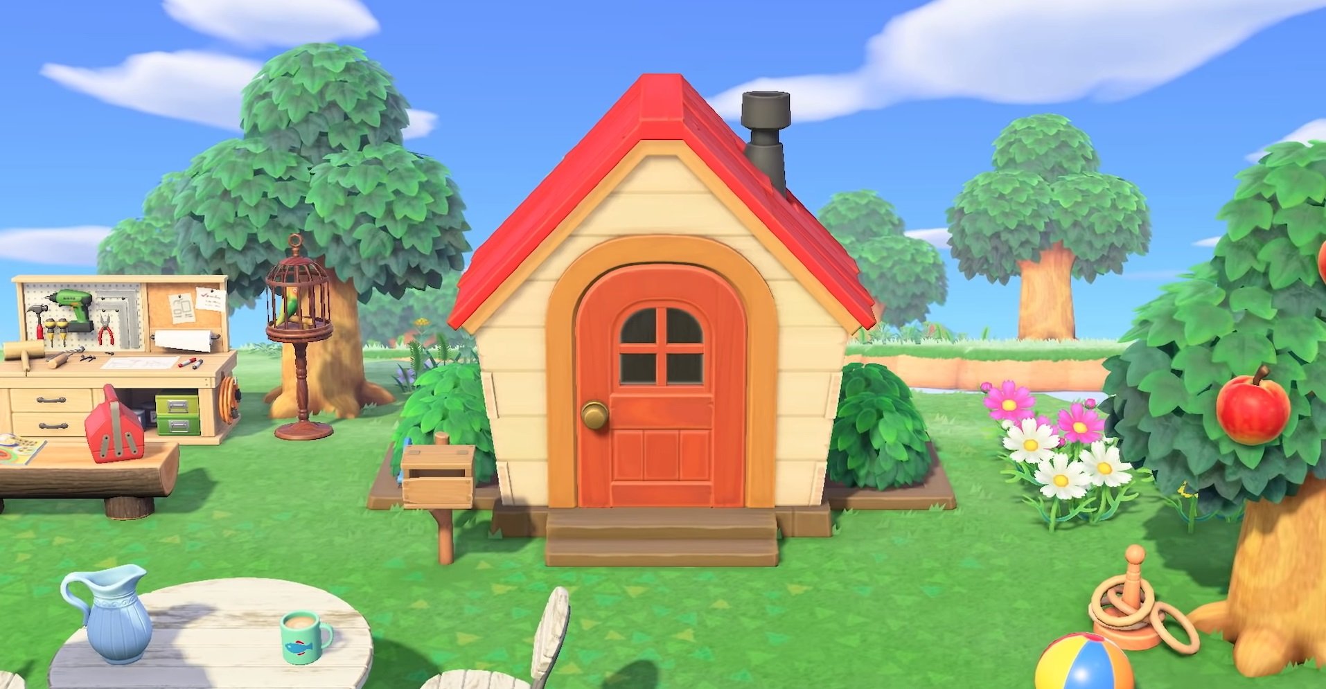 Animal Crossing: New Horizons screenshot: stylized 3d, third-person, three-quarter, no outlines, soft gradient (environment)