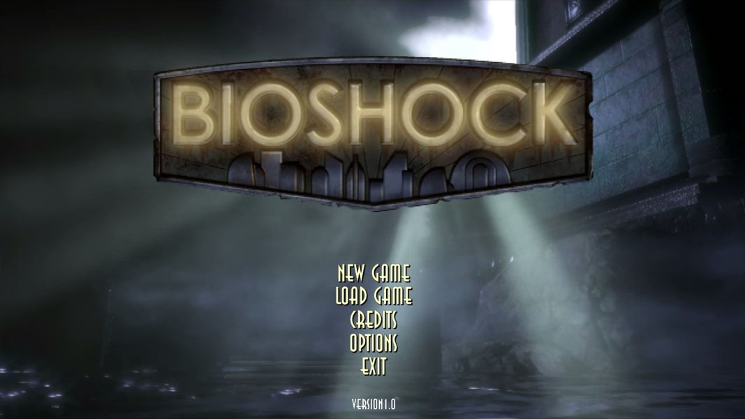 BioShock screenshot: realistic, first-person, no outlines, soft gradient (ui / menu)