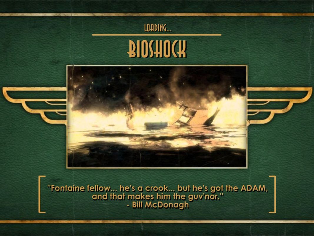 BioShock screenshot: realistic, first-person, no outlines, soft gradient (ui / menu)