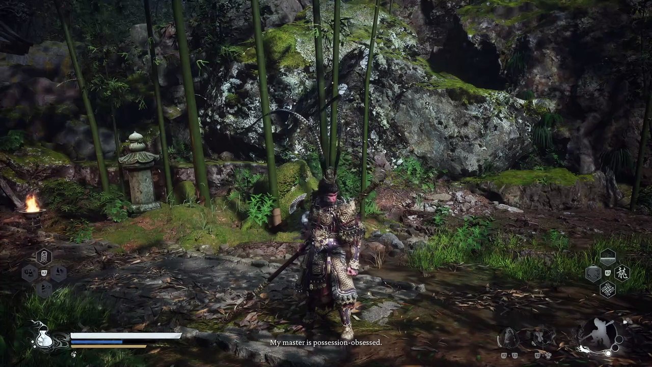 Black Myth: Wukong screenshot: realistic, third-person, no outlines, realistic lighting (environment, character)