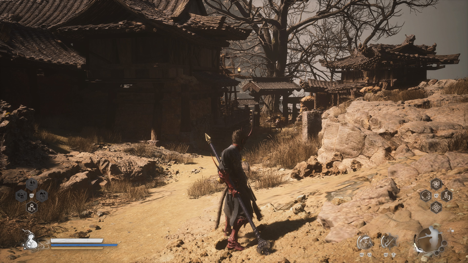 Black Myth: Wukong screenshot: realistic, third-person, no outlines, realistic lighting (environment)