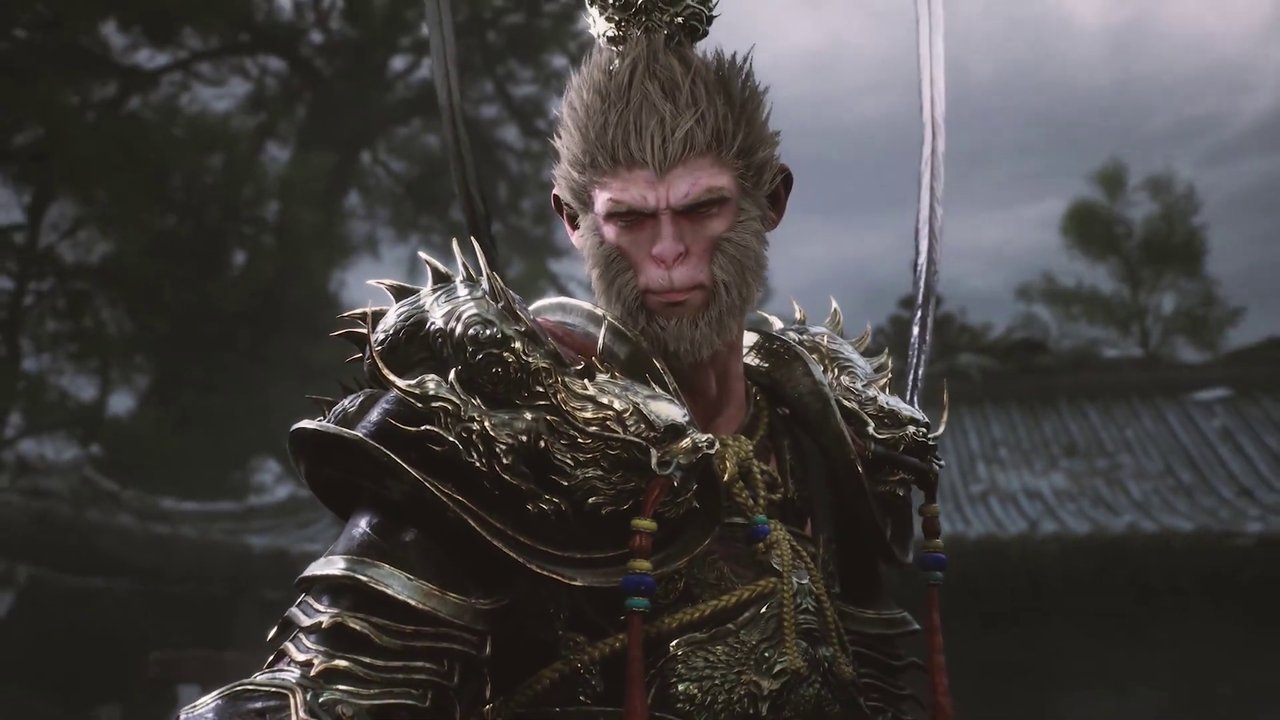Black Myth: Wukong screenshot: realistic, third-person, no outlines, realistic lighting (character, cutscene)