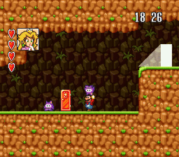 BS Super Mario USA Power Challenge screenshot: pixel art, side-scrolling, black outlines (environment)