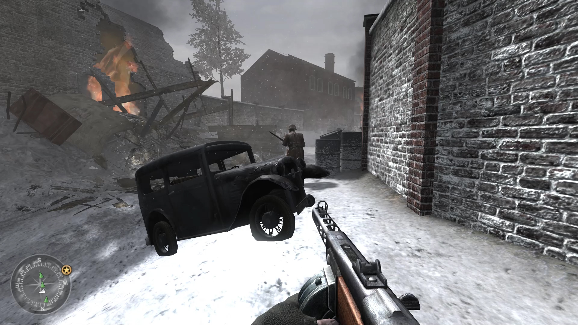 Call of Duty 2 screenshot: realistic, first-person, no outlines (environment)