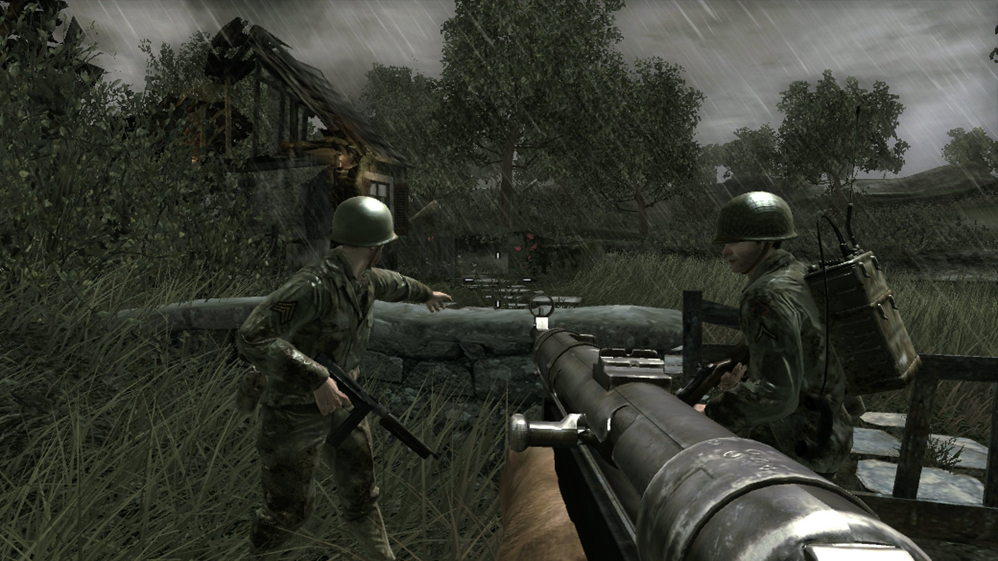 Call of Duty 3 screenshot: realistic, first-person, no outlines, realistic lighting (environment, character)