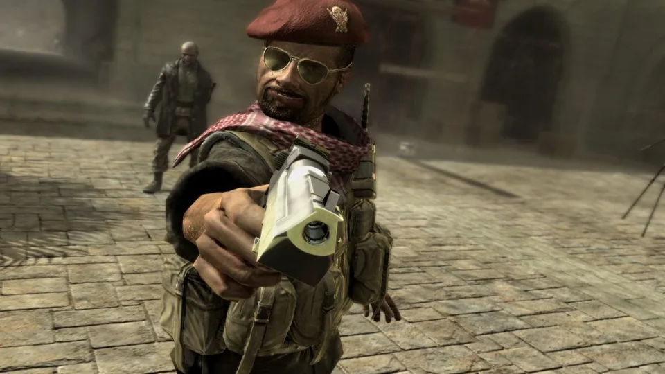 Call of Duty 4: Modern Warfare screenshot: realistic, first-person, no outlines, realistic lighting (character, cutscene)