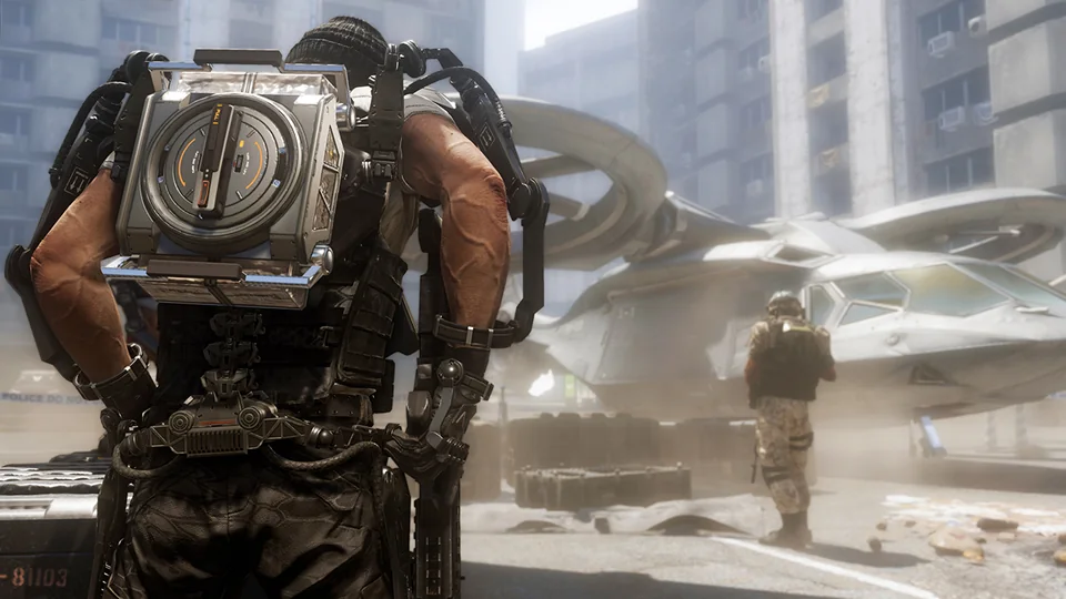 Call of Duty: Advanced Warfare screenshot: realistic, first-person, no outlines, realistic lighting (environment, character)