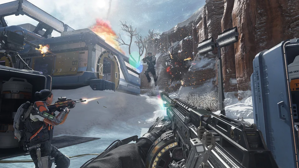 Call of Duty: Advanced Warfare screenshot: realistic, first-person, no outlines, realistic lighting (environment, combat)