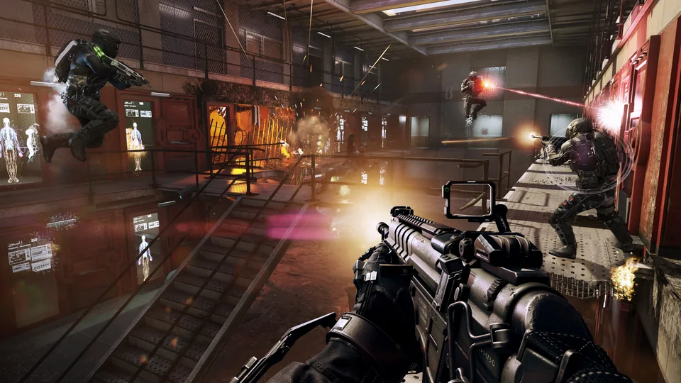 Call of Duty: Advanced Warfare screenshot: realistic, first-person, no outlines, realistic lighting (environment, combat)