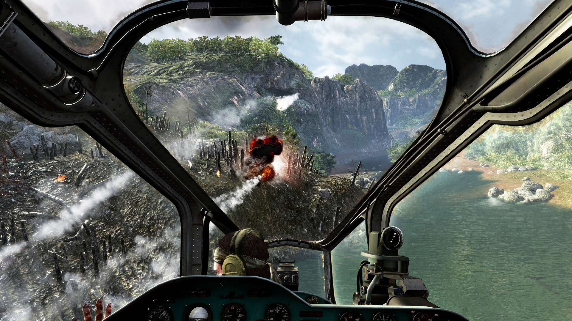 Call of Duty: Black Ops screenshot: realistic, first-person, no outlines, realistic lighting (environment, combat)