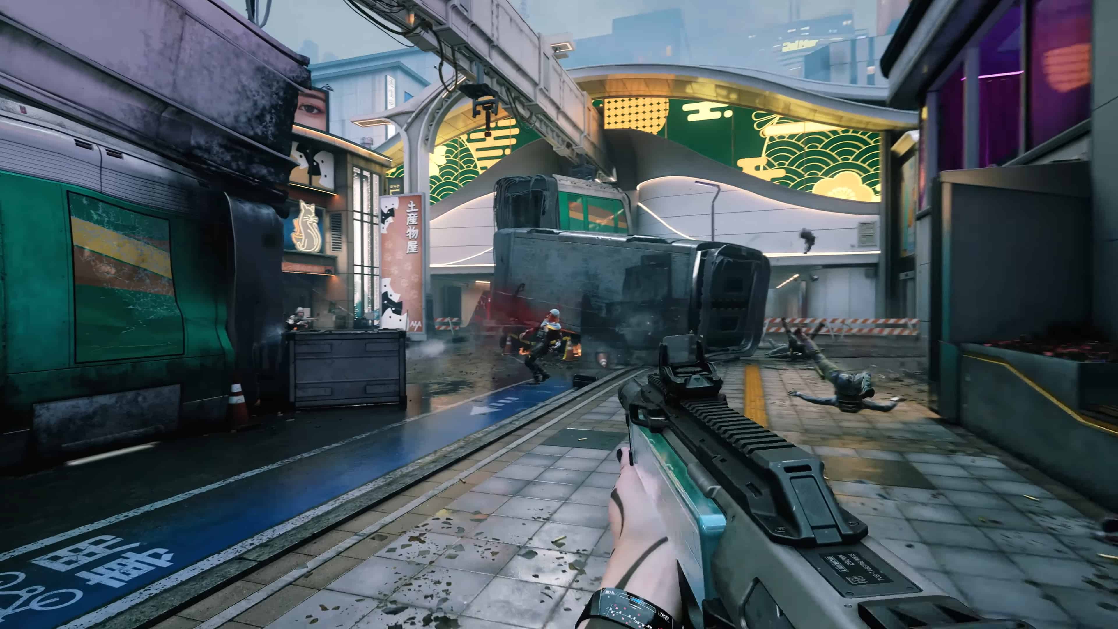 Call of Duty: Black Ops 7 screenshot: realistic, first-person, no outlines, realistic lighting (environment, combat)
