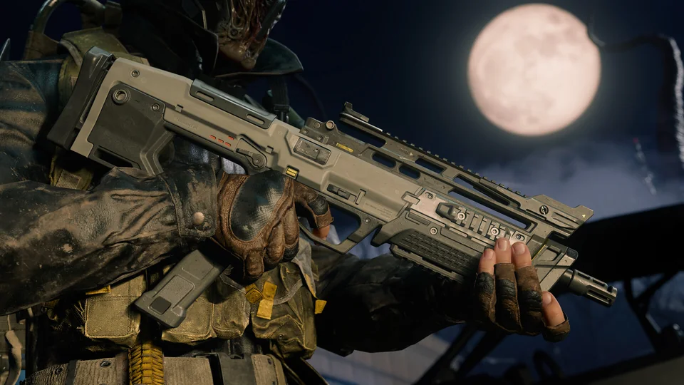 Call of Duty: Black Ops 7 screenshot: realistic, first-person, no outlines, realistic lighting (character)