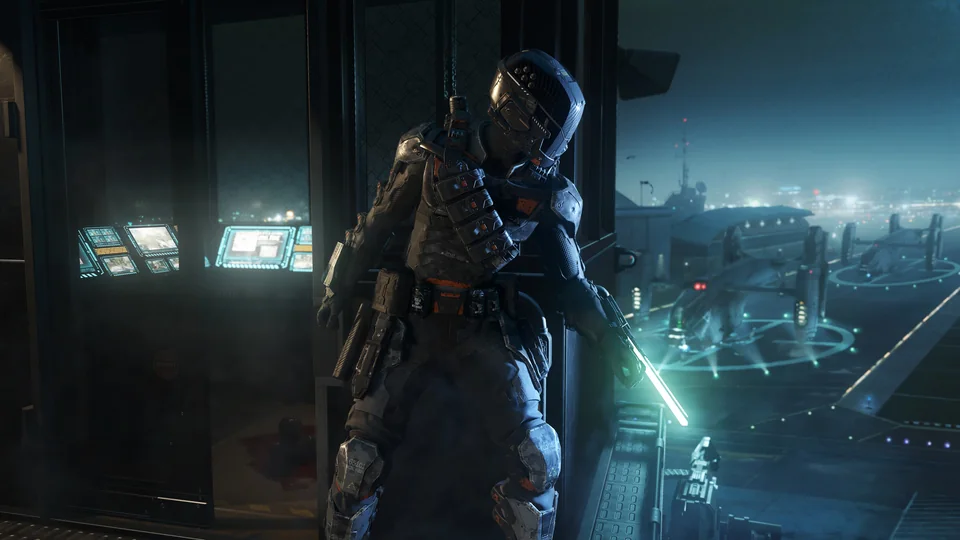 Call of Duty: Black Ops III screenshot: realistic, first-person, no outlines, realistic lighting (environment, character)