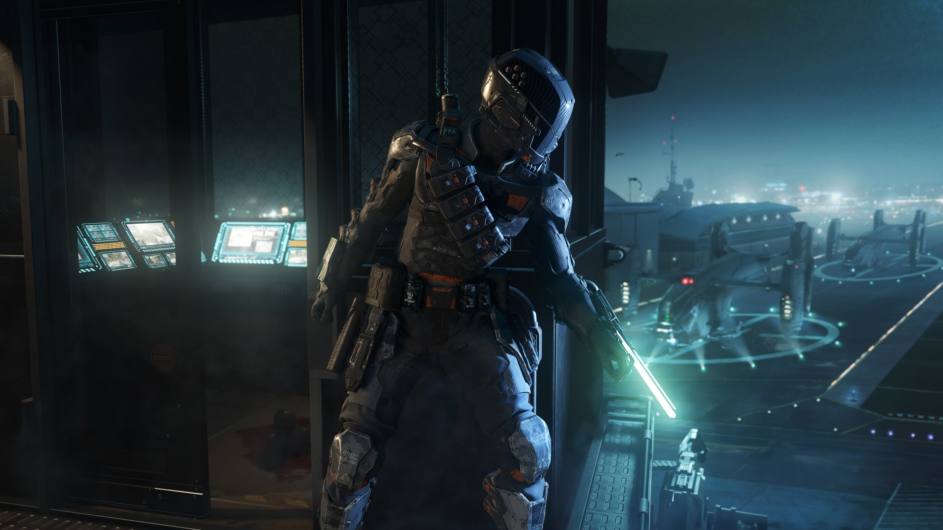 Call of Duty: Black Ops III screenshot: realistic, first-person, no outlines, realistic lighting (environment, character)