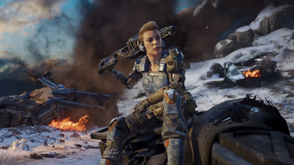 Call of Duty: Black Ops III screenshot: realistic, first-person, no outlines, realistic lighting (character)
