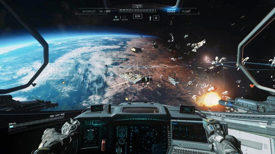 Call of Duty: Infinite Warfare screenshot: realistic, first-person, no outlines, realistic lighting (environment, combat)
