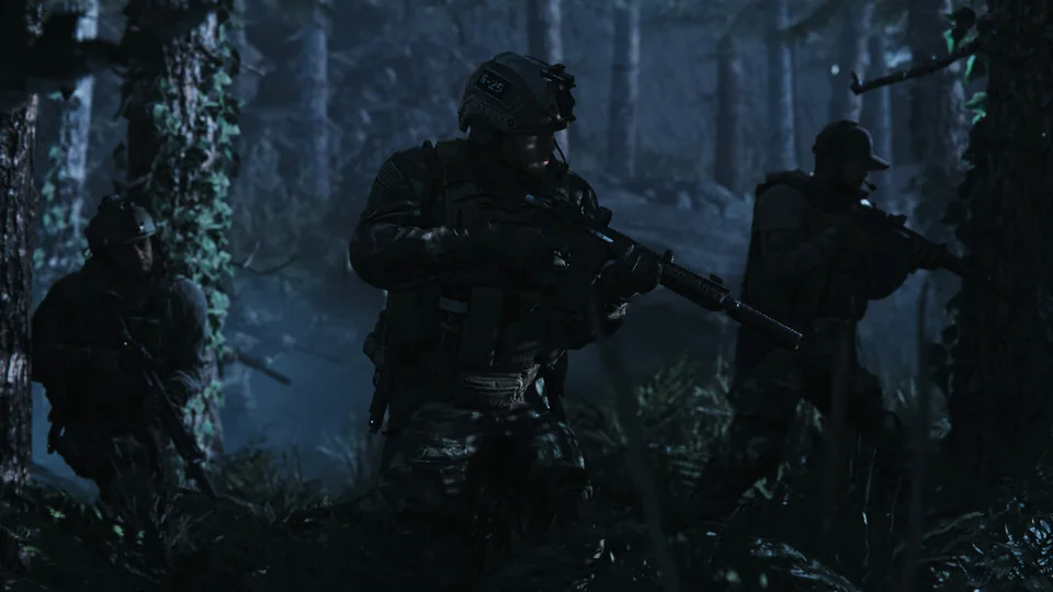 Call of Duty: Modern Warfare screenshot: realistic, first-person, no outlines, realistic lighting (environment, character)