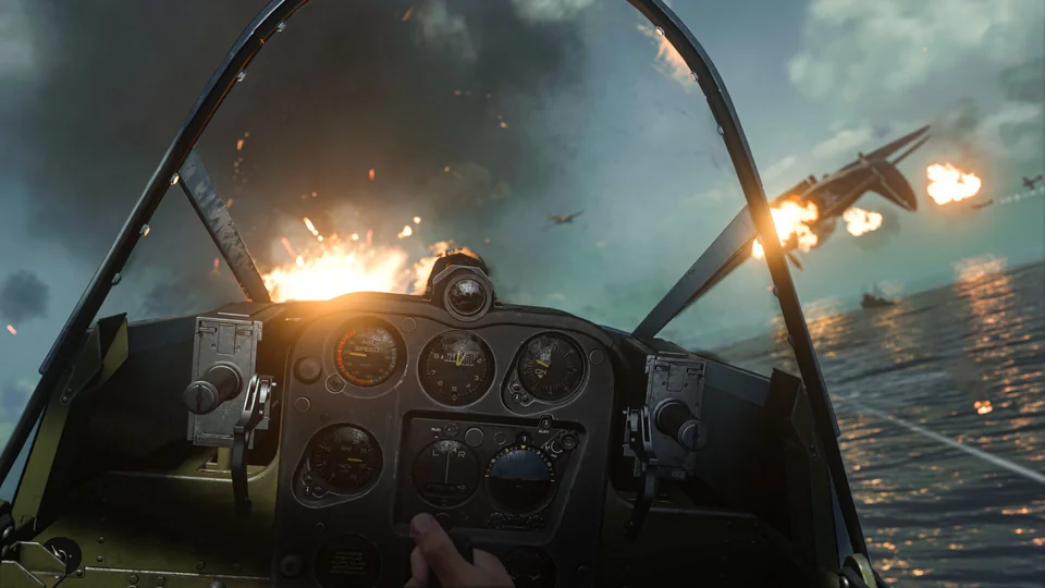 Call of Duty: Vanguard screenshot: realistic, first-person, no outlines, realistic lighting (combat)
