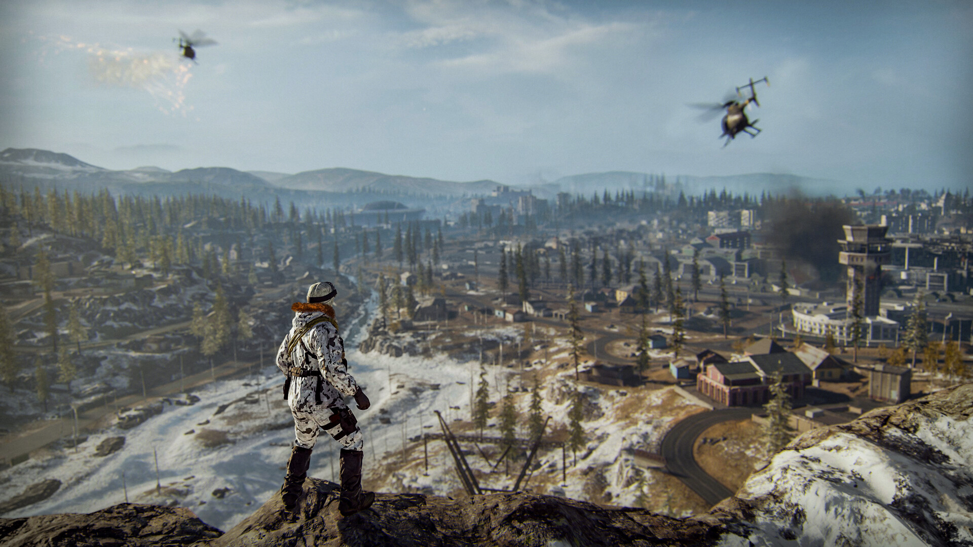 Call of Duty: Warzone screenshot: realistic, first-person, no outlines, realistic lighting (environment, character)