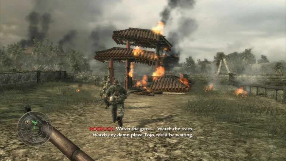 Call of Duty: World at War screenshot: realistic, first-person, no outlines, realistic lighting (environment)