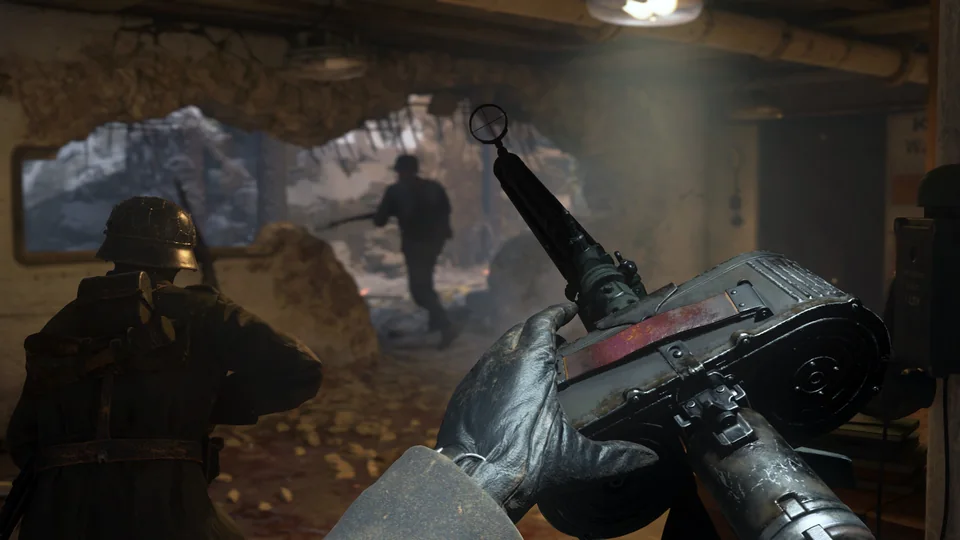 Call of Duty: WWII screenshot: realistic, first-person, no outlines, realistic lighting (combat)