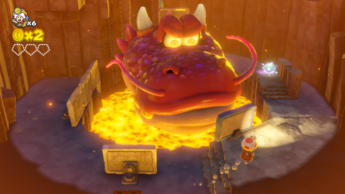 Captain Toad: Treasure Tracker screenshot: stylized 3d, diorama, three-quarter, no outlines, soft gradient (environment, combat)