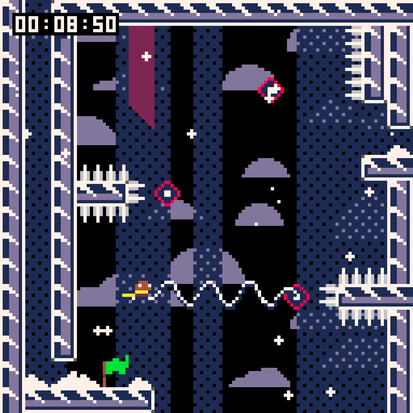 Celeste Classic 2 screenshot: pixel art, side-scrolling, flat / unlit (environment, combat)