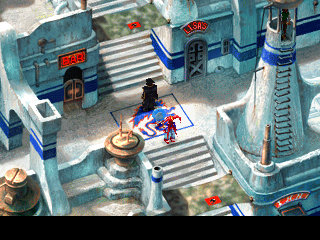 Chrono Cross screenshot: pre-rendered, painterly, low-poly, fixed camera, three-quarter, no outlines, baked lighting (environment)