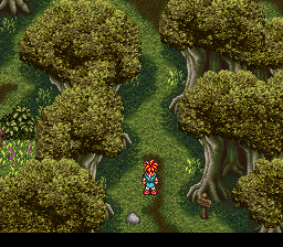 Chrono Trigger screenshot: pixel art, three-quarter, black outlines, baked lighting (environment)