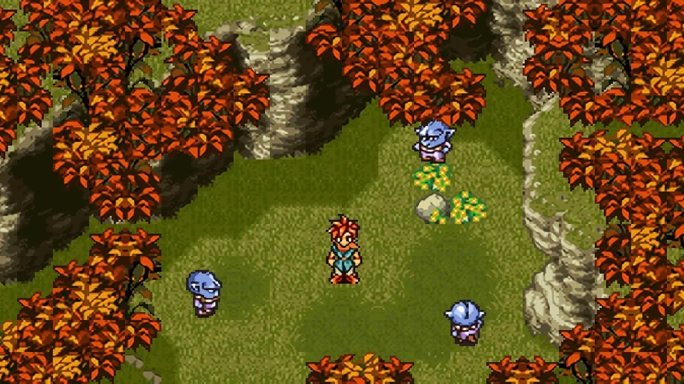 Chrono Trigger (Windows) screenshot: pixel art, three-quarter, black outlines, baked lighting (environment)