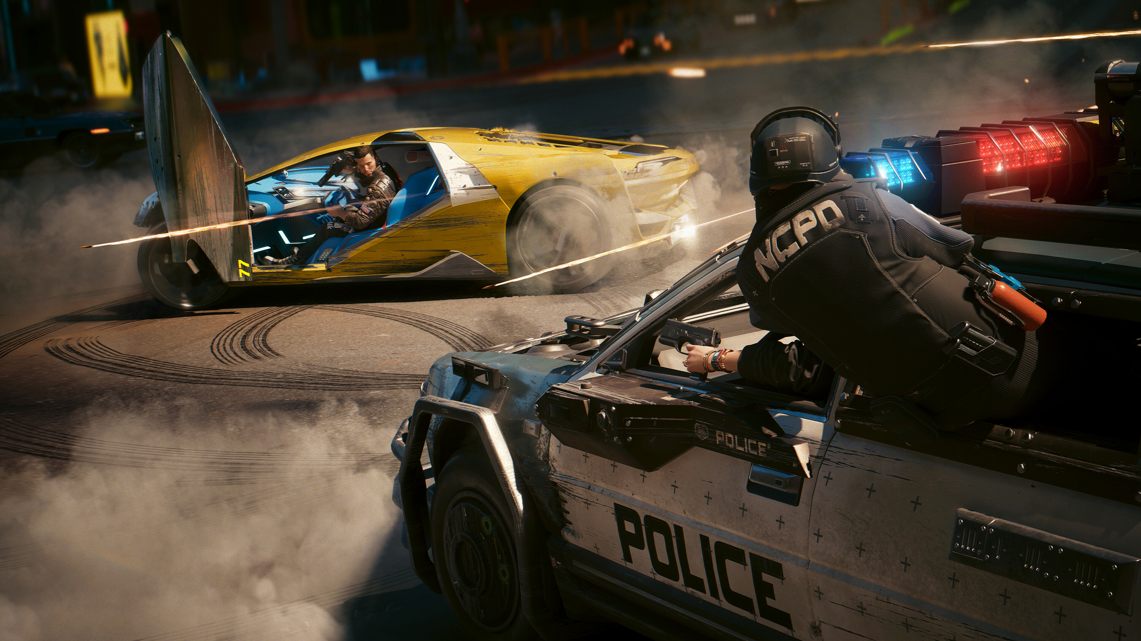 Cyberpunk 2077 screenshot: realistic, first-person, third-person, no outlines, realistic lighting (environment, combat)
