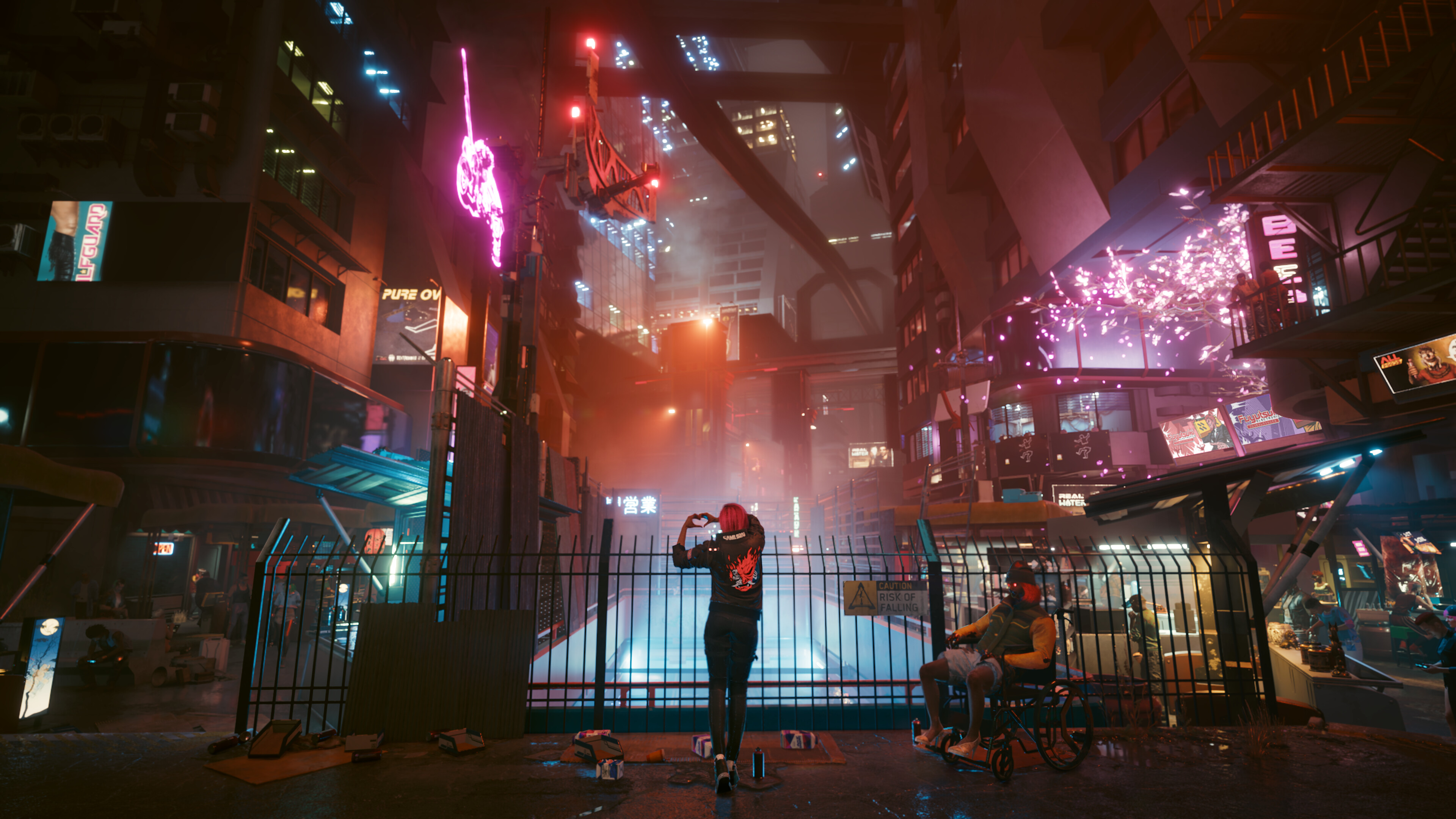 Cyberpunk 2077 screenshot: realistic, first-person, third-person, no outlines, realistic lighting (environment)