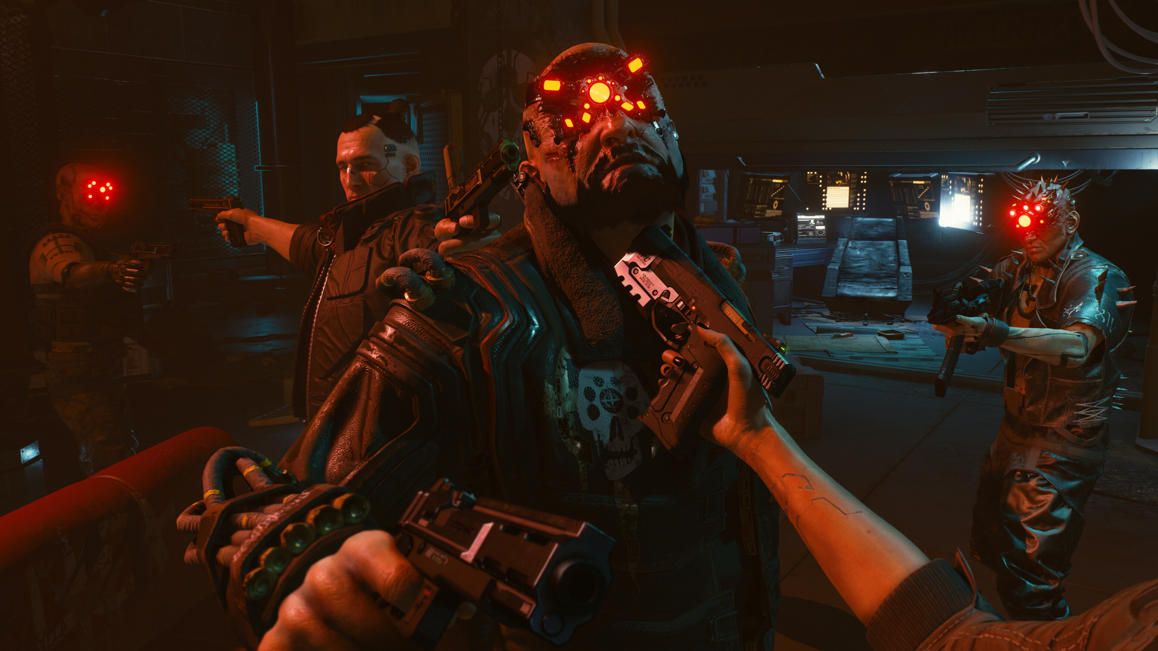Cyberpunk 2077 screenshot: realistic, first-person, third-person, no outlines, realistic lighting (environment, character, combat, cutscene)