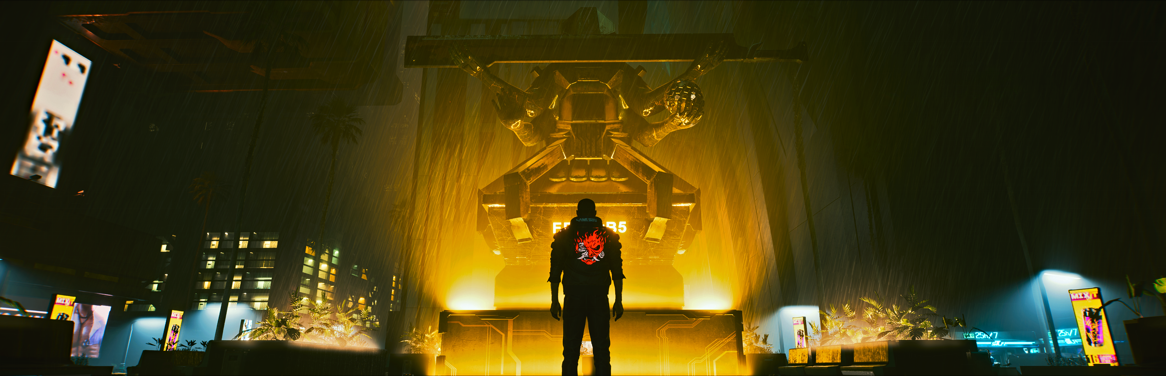 Cyberpunk 2077 screenshot: realistic, first-person, third-person, no outlines, realistic lighting (environment, character, cutscene)