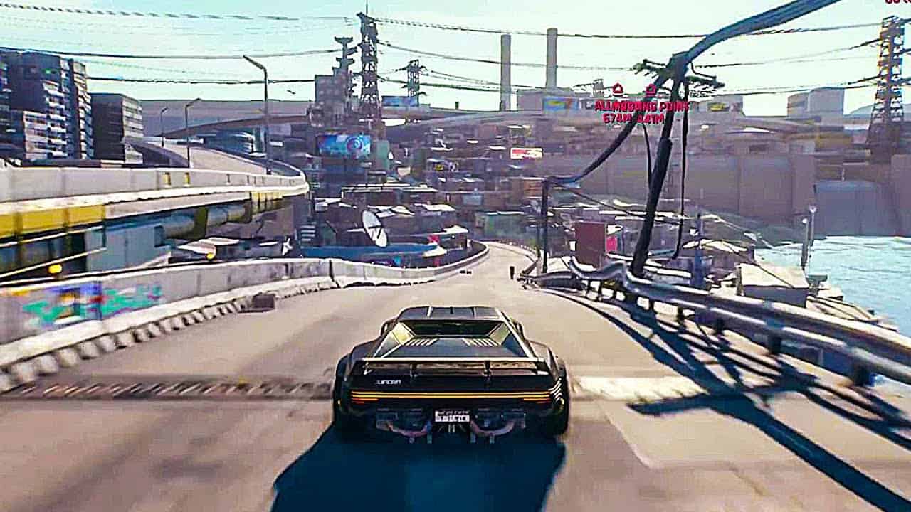 Cyberpunk 2077 screenshot: realistic, first-person, third-person, no outlines, realistic lighting (environment)