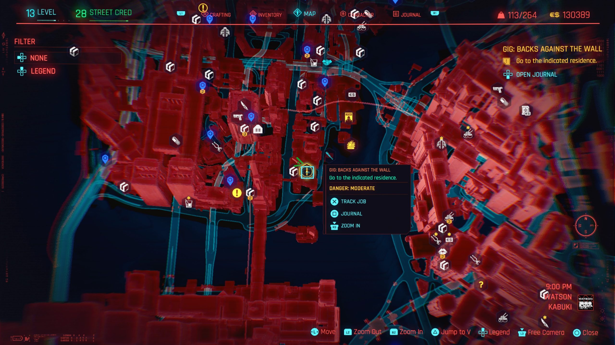 Cyberpunk 2077 screenshot: realistic, first-person, third-person, no outlines, realistic lighting (ui / menu)