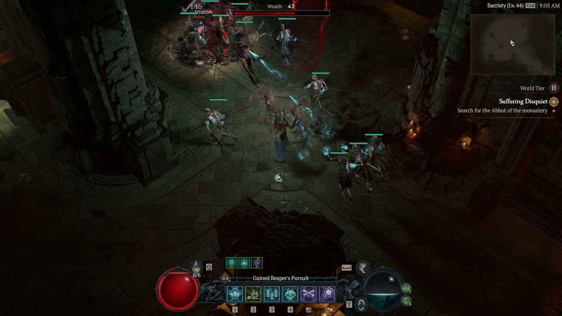 Diablo IV screenshot: realistic, three-quarter, no outlines, realistic lighting (environment, combat)